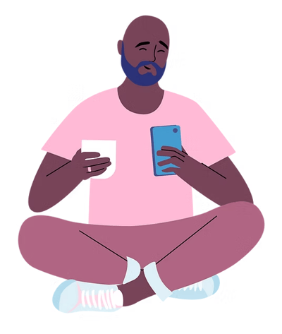 Illustration of man on his phone-1 Illustration of man on his phone-1