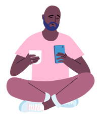 Illustration of man on his phone