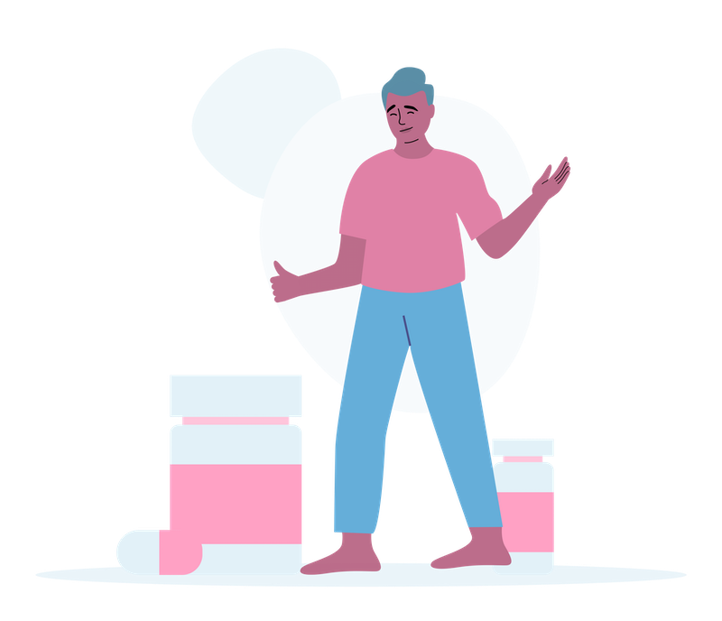 Illustration of man and health Illustration of man and health
