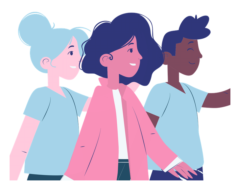 Illustration of three friends